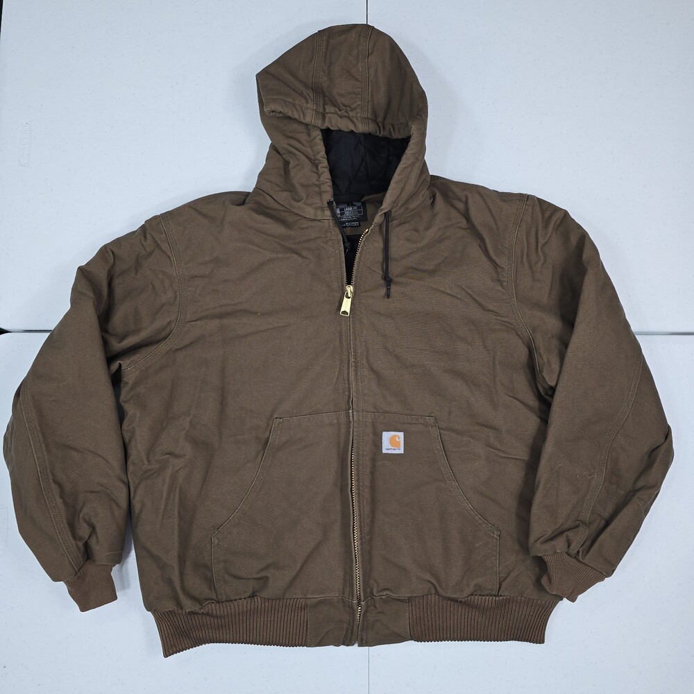 Carhartt Brown Active J140-205 XL USA Union Made Loose Fit Jacket Quilted Lining